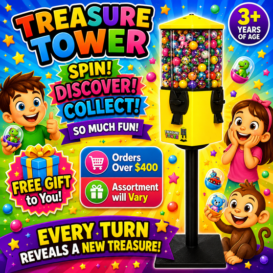 *4-Select Yellow Treasure Tower-Includes 250 FREE tokens and FREE shipping OUT OF STOCK AT SUPPLIER UNTIL AUG 1