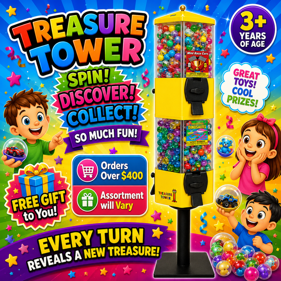 *SUPER Yellow Treasure Tower - Includes 500 FREE tokens and FREE shipping OUT OF STOCK AT SUPPLIER UNTIL AUG 1