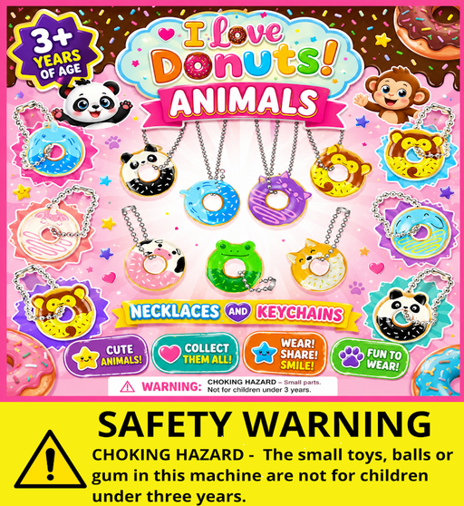 I Love Donuts - ANIMALS Necklaces and Backpack Pulls - Header Card Only