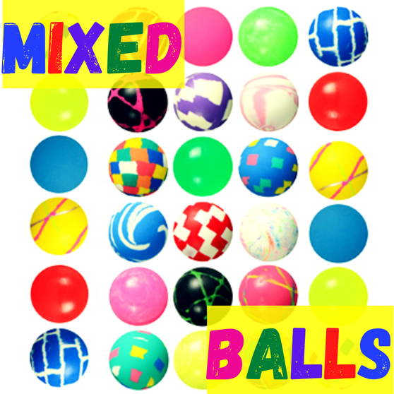 Balls - Mixed Bouncy 31 mm - IN BAGS OF 250/Pkg