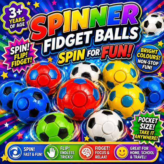 Spinner Fidget Colourful Balls - Plastic 32 mm - 200/BAG