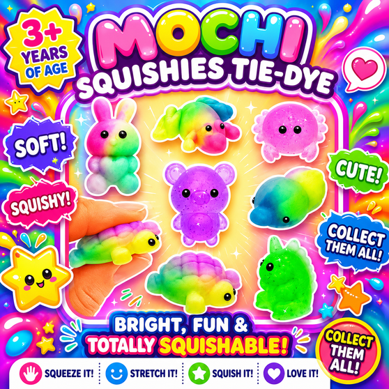 Mochi Squishies NEW Tie-Dye - 250/bag