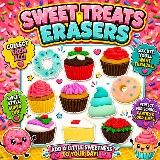 Sweet Treat Erasers - 250/Pkg