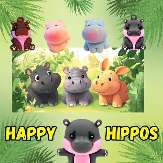 Happy Hippos-Squishy - 250/Pkg