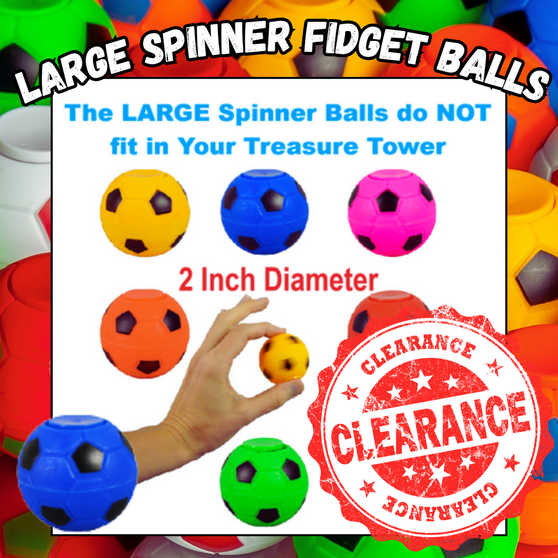 LARGE Spinner Fidget Colourful Balls - Plastic 50 mm - 2 INCH - 50/BAG - DO NOT FIT IN THE TREASURE TOWER