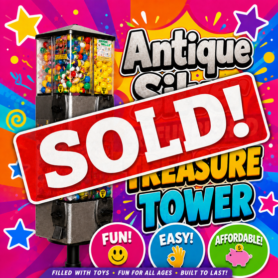 Refurbished - ANTIQUE SILVER TOKEN/QUARTER Super Tower  - ONE YEAR WARRANTY -Includes 500 FREE tokens and FREE shipping SOLD