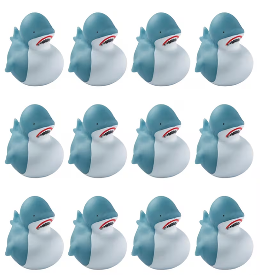 Ducks - Shark - 12/Pkg - 2 inch. This Tub Toy is for 3+ years.