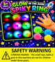 Glow in the Dark Spiky Rings - Header Card Only