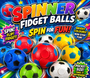 Spinner Fidget Colourful Balls - Plastic 32 mm - 200/BAG