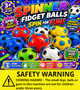 Spinner Fidget Colourful Balls - Plastic 32 mm - 200/BAG -  Header Card