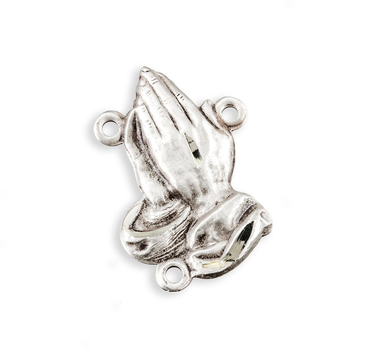 No. 8809 Sterling Silver Praying Hands Rosary Centerpiece | Rosary 