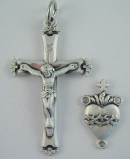 S440 Crucifix Center Set Sterling Silver Crucifix 7745, Center  Small size, ideal for First - Main Image