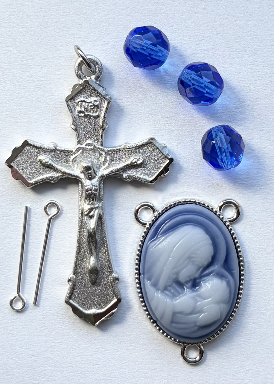 K1408BM Cameo Mother & Child Rosary Kit - with 164 8mm Beads
