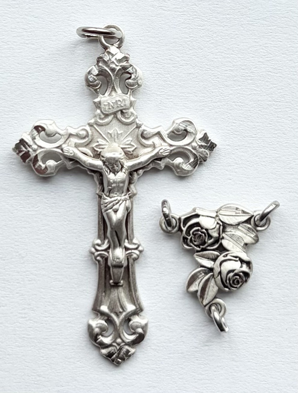 S487 Crucifix & Center Set - Sterling Silver Crucifix 712, Center