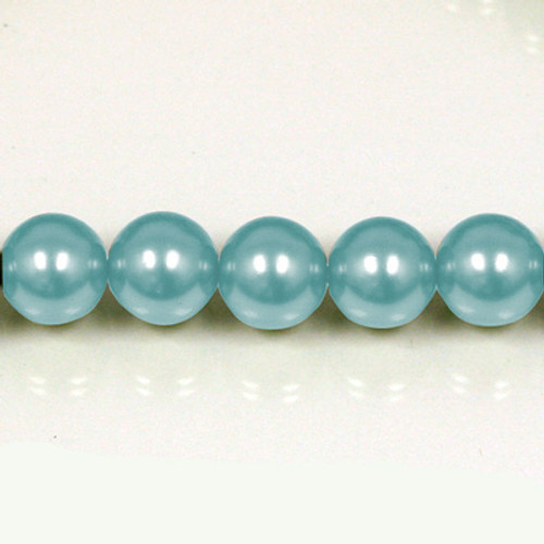 No. 3053 Aqua 8mm Czech Pearl Beads - 60 beads