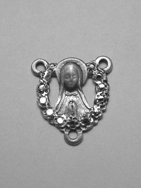 No. 814 Sterling Silver Praying Madonna Center | Rosary Parts