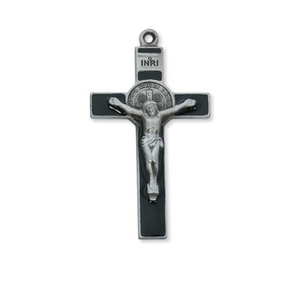 No. 7764P Pewter St. Benedict Crucifix with Black Epoxy Size: 1 3/4"