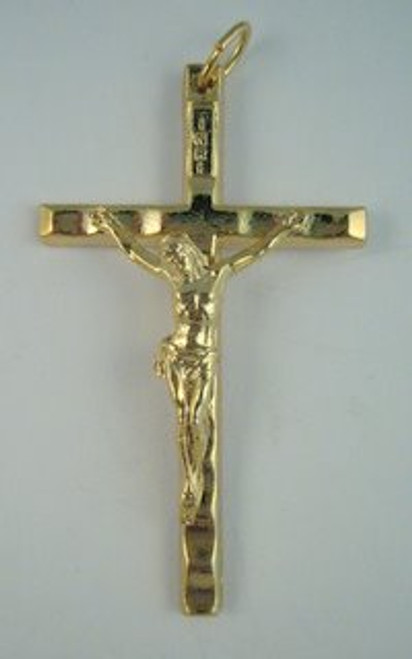 No. 5718BM Gold Finish Base Metal Crucifix Size: 2"