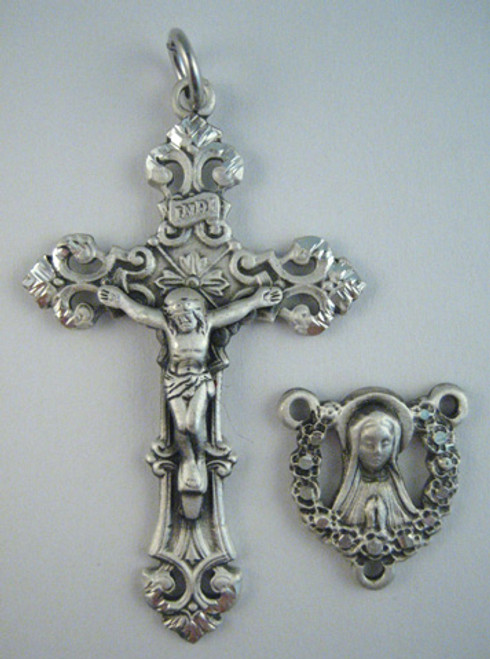 No. S402 Crucifix & Center Set - Sterling Silver Crucifix 712, Center No. 814.