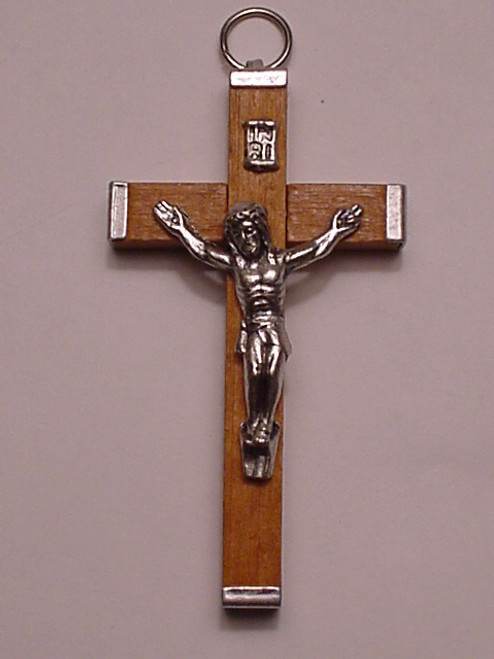 No. 775BM-NA Large Wooden Crucifix - Natural 2-1/4"