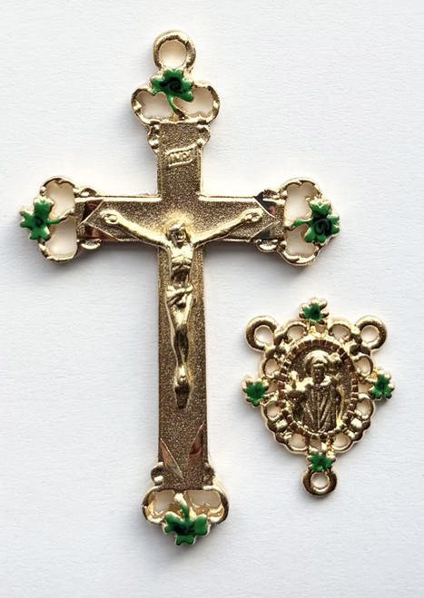 No. S345P Crucifix & Center Matching Set Gold Pewter Crucifix 5794P, Center 5897P.