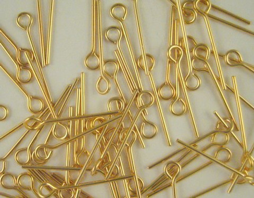 No. 5084-EXL Gold Finish Special Eye Pins (size 5015BM) .028 wire, 720 pins - for 8mm beads
