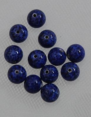 3117 Lapis Lazuli 8mm Czech Lampwork Handmade Beads, use 15 eye pins, 60 beads