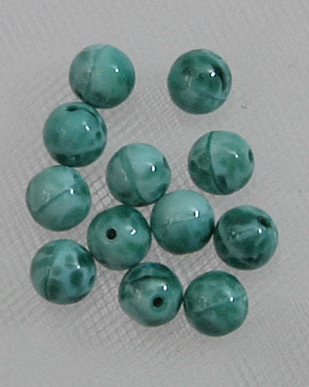 3117 Chinese Jade 8mm Czech Lampwork Handmade Beads, use 15 eye pins, 60 beads