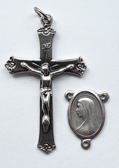 No. S310BM Crucifix & Center Set - Base Metal Crucifix 742BM, Center 810BM.  Miraculous Set.