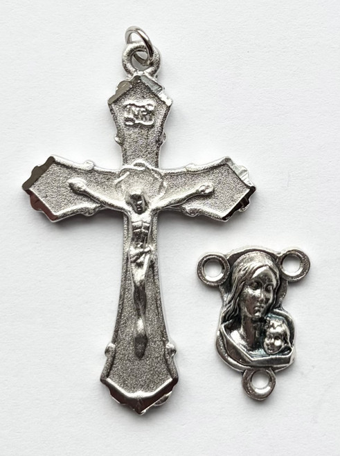No. S315BM Crucifix & Center Set - Base Metal Crucifix 719BM, Center 8986BM.  Mother & Child Set.