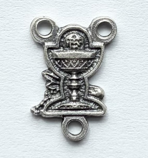 9040BM Silver Chalice Rosary Center - Base Metal Size: 3/4".