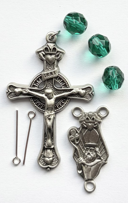 No. 555 Irish Rosary Kit with Pewter Crucifix & Centerpiece