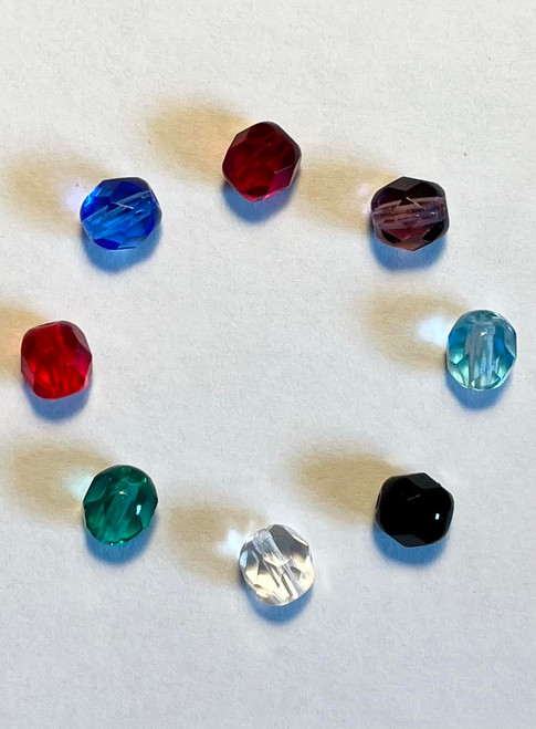 No. 162 - 6mm Round Glass Fire Polished - 60 Beads