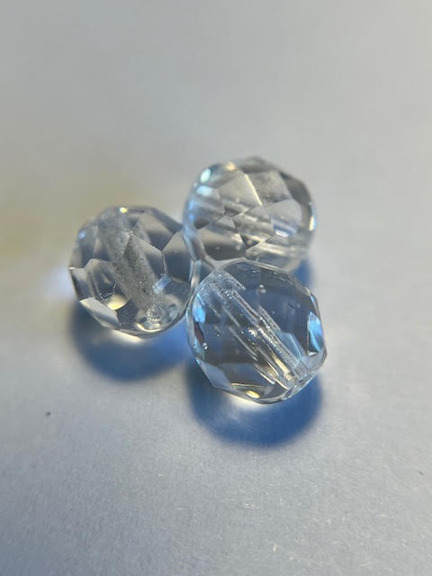 No. 164 8 mm Round Glass Fire Polished Beads -  Crystal - 60 beads