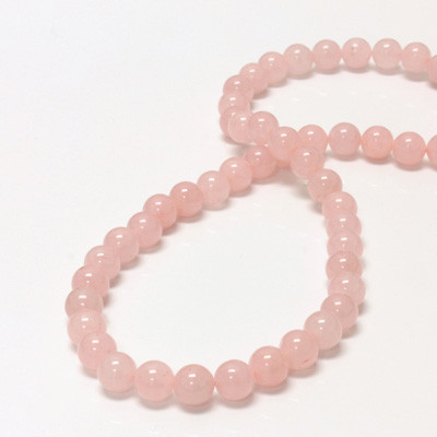 No. 3015 Gemstone Beads 8mm Round Rose Quartz - 60 beads