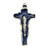 No. 7731P Pewter Lourdes Grotto Crucifix Inlayed with Blue Epoxy, size: 1 3/4".