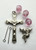 K593 Sterling Silver Two Tone Rosary Kit with 8mm rose/crystal  beads.