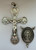 No. S481 Crucifix & Center Set - Sterling Silver Crucifix No. 7777, Center No. 802. Miraculous / Angels Set.
