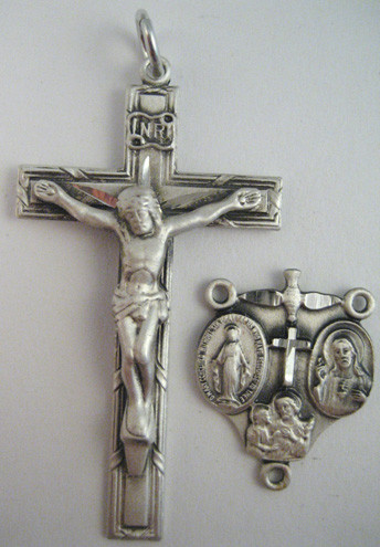 No. S397 Crucifix & Center Set - Sterling Silver Crucifix 708