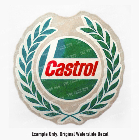 Castrol Oil Wreath Style Waterslide Transfer Decal 1958-1968, and 1968-2002