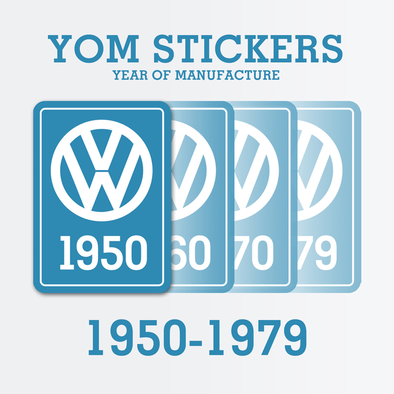 Volkswagen (YOM) Year of Manufacture Stickers 1950-1979