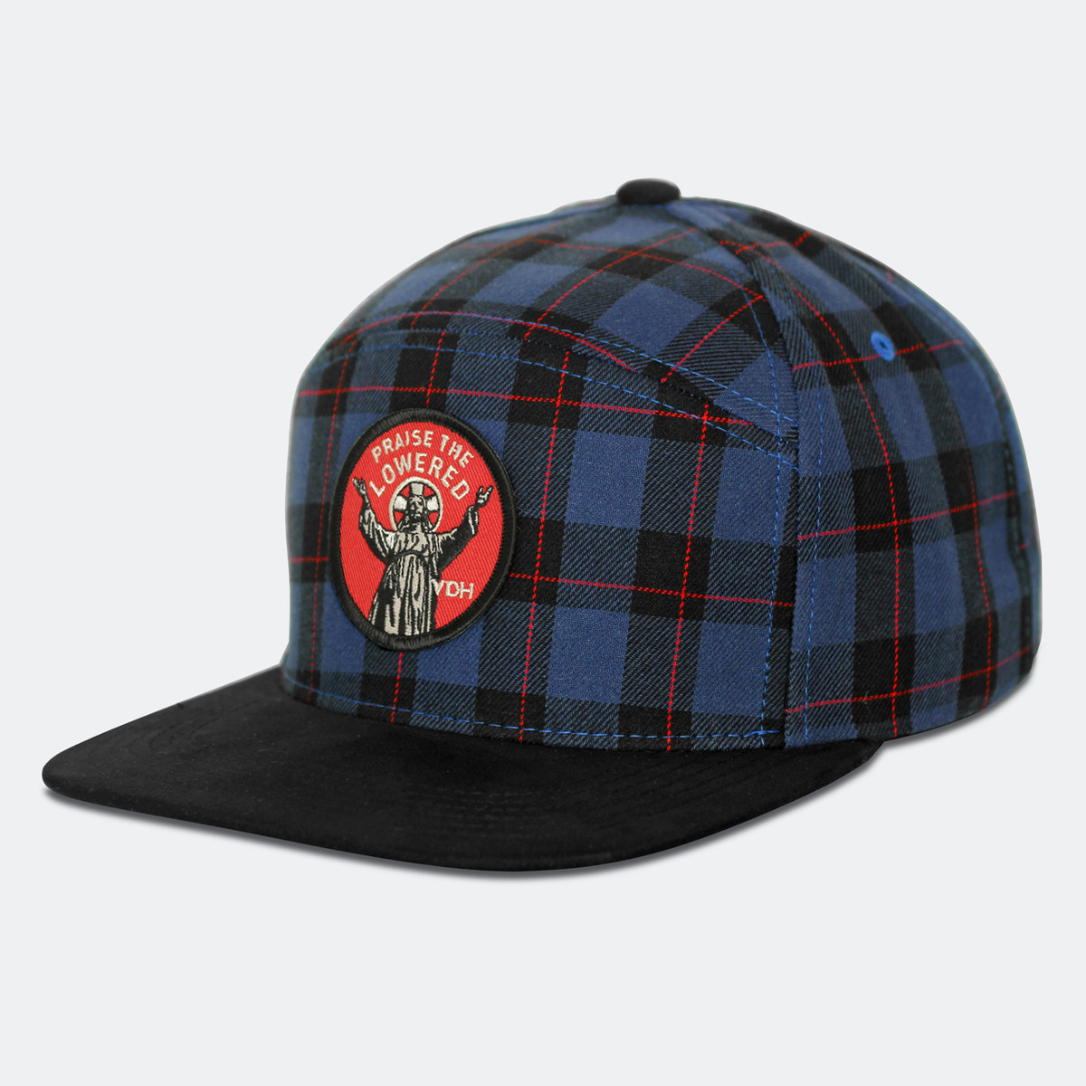 Limited Edition Praise The Lowered Checker Plaid Cap in Blue and Black