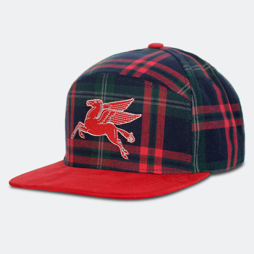 Limited Edition Pegasus Tartan Plaid Cap in Red and Blue
