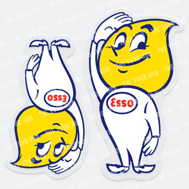 ESSO Oil Drop Boy Authentic Waterslide Transfer Decal Standard Oil
