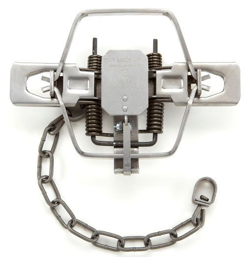 Duke #2 Coil Spring Square Jaw Trap - 4 Coiled - Offset Jaw Duke #2 Coil Spring Square Jaw Trap - 4 Coiled - Offset Jaw