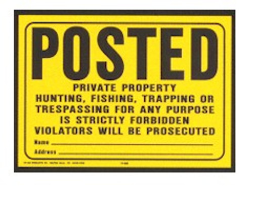 Posted Sign (Bright Yellow) - 100 per Roll