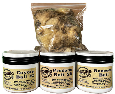 Predator Bait Kit - Coyote, X5 & Raccoon Bait with Wool - 3 Pack