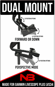 Dual Mount(Forward & Perspective) for Garmin Livescope LVS34 Plus