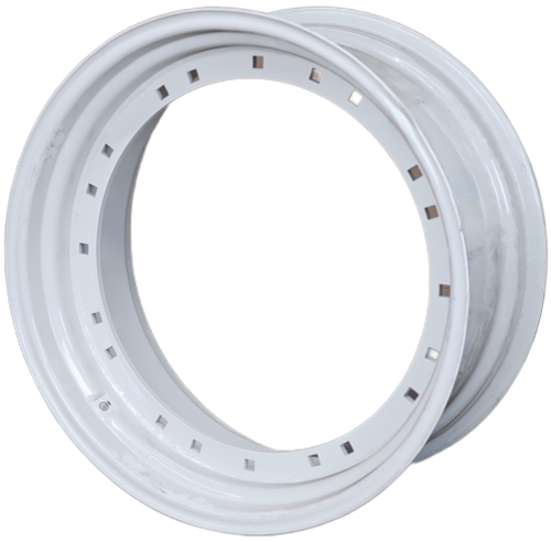 12x28 4-2H Univ. Conv Plate Wheel (23-7/8"BC 2-3/8 bolt to bolt)-Ford White