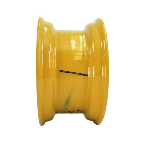 8.25x16.5 6 Hole Skid Loader Wheel 5" Backside w/Valve Guard - Cat Yellow 8.25x16.5 6 Hole Skid Loader Wheel 5" Backside w/Valve Guard - Cat Yellow